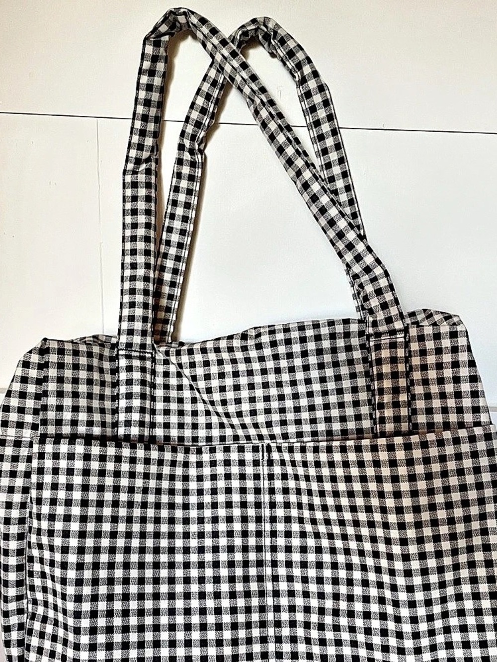 NWT BAGGU Cloud Carry-On Travel Bag Black White Gingham Weekender
